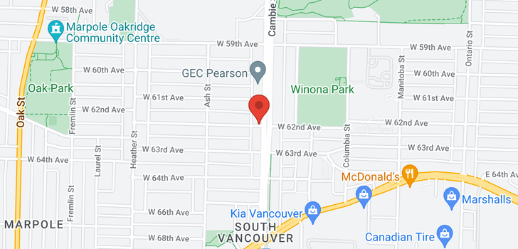 map of 202 7777 CAMBIE STREET